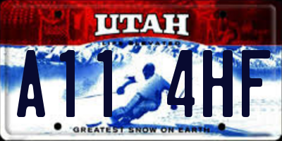 UT license plate A114HF
