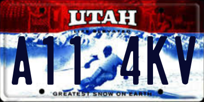 UT license plate A114KV
