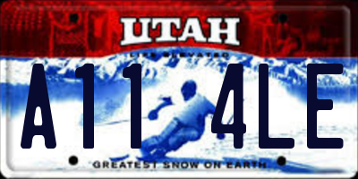 UT license plate A114LE