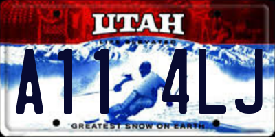 UT license plate A114LJ