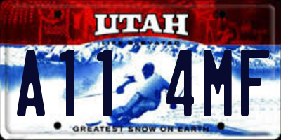 UT license plate A114MF