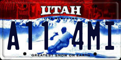 UT license plate A114MI