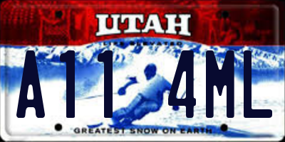 UT license plate A114ML