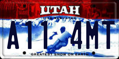 UT license plate A114MT