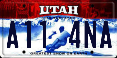 UT license plate A114NA
