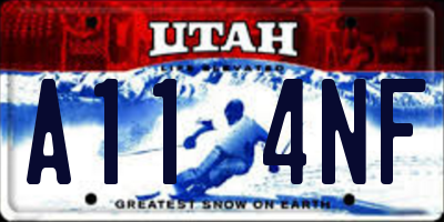 UT license plate A114NF