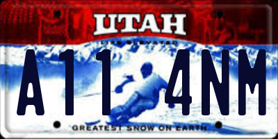 UT license plate A114NM