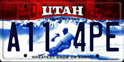 UT license plate A114PE