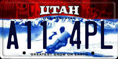 UT license plate A114PL