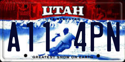 UT license plate A114PN