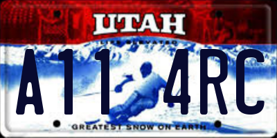 UT license plate A114RC
