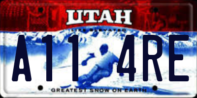 UT license plate A114RE
