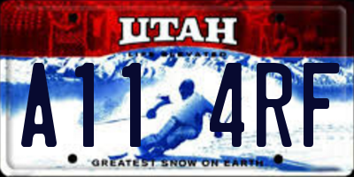 UT license plate A114RF