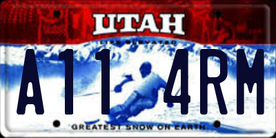 UT license plate A114RM