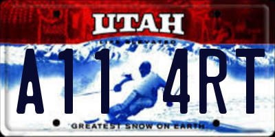 UT license plate A114RT