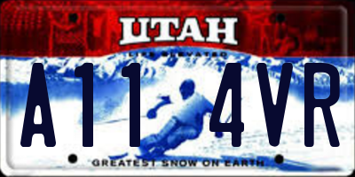 UT license plate A114VR