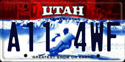 UT license plate A114WF