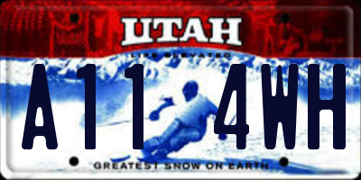 UT license plate A114WH