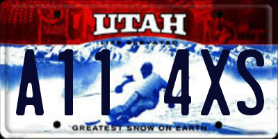 UT license plate A114XS