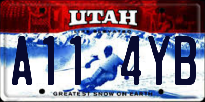 UT license plate A114YB