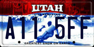 UT license plate A115FF