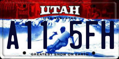 UT license plate A115FH