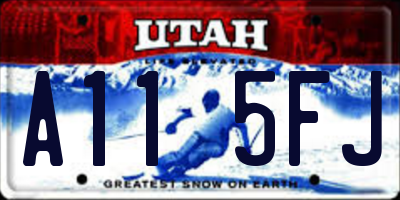 UT license plate A115FJ
