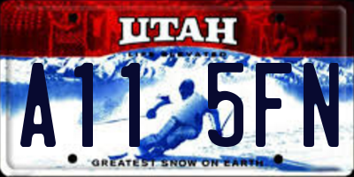 UT license plate A115FN