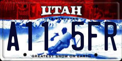 UT license plate A115FR