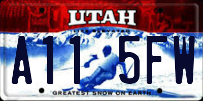 UT license plate A115FW