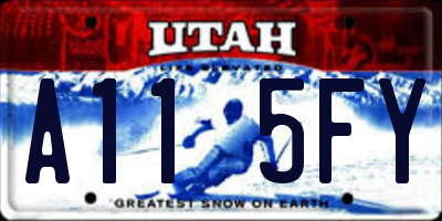 UT license plate A115FY