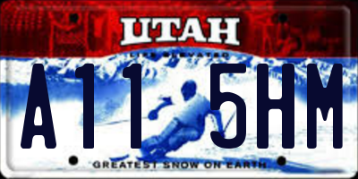 UT license plate A115HM