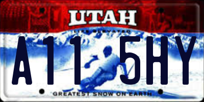 UT license plate A115HY