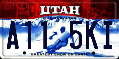 UT license plate A115KI