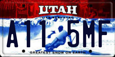 UT license plate A115MF