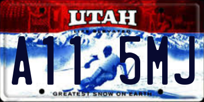 UT license plate A115MJ