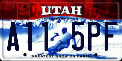 UT license plate A115PF