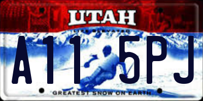 UT license plate A115PJ