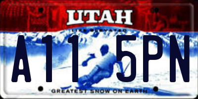 UT license plate A115PN