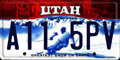 UT license plate A115PV