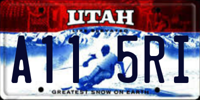 UT license plate A115RI