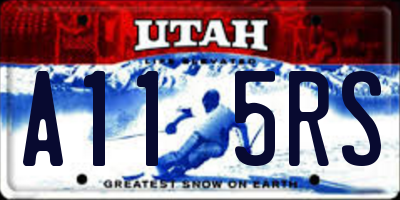 UT license plate A115RS