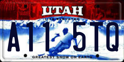 UT license plate A115TQ