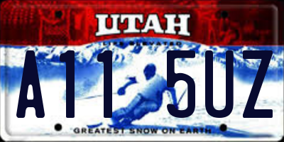 UT license plate A115UZ