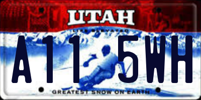 UT license plate A115WH