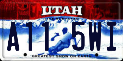 UT license plate A115WI