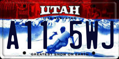 UT license plate A115WJ