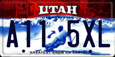UT license plate A115XL