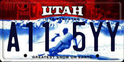 UT license plate A115YY