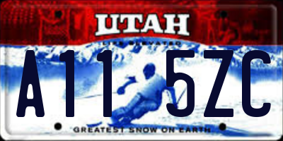 UT license plate A115ZC